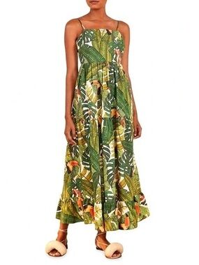 NWT💕 FARM RIO Paradise Forest Maxi Tiered Dress - SMALL